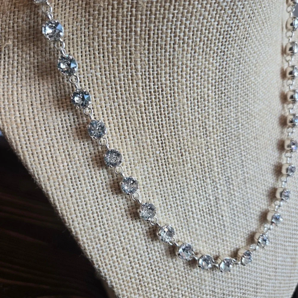 Roxanne Assoulin Crystal Gemstone Necklace Silver Vintage Bridal Formal NWOT